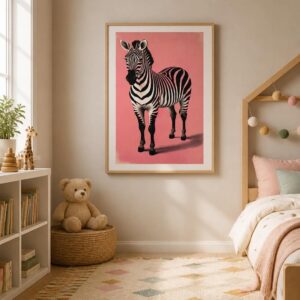 Plakat Pink Zebra A3
