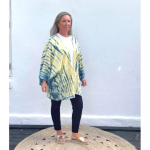 Dip Dye Kimono Kort Blå/Gul