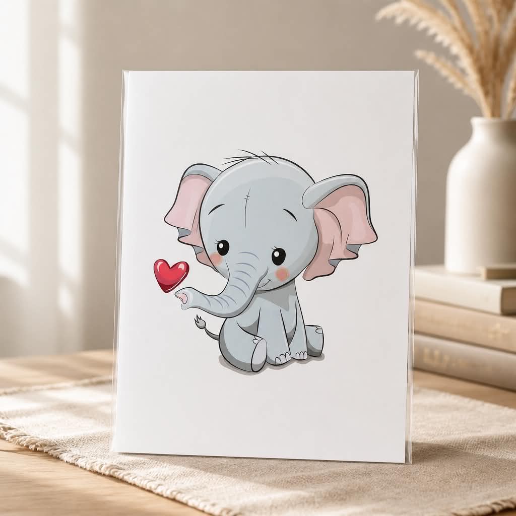 Plakat Elefant A3 - Billede 2