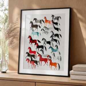 Plakat Hesteflok A3