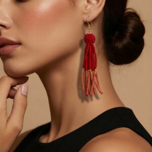 Tassel Øreringe Rød / Coral