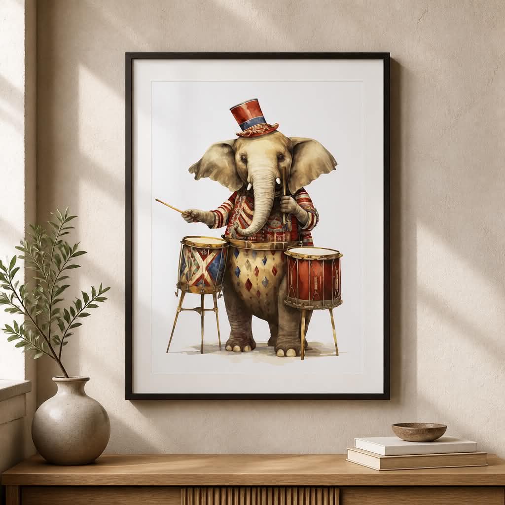Plakat Cirkus Elefant A3 - Billede 3
