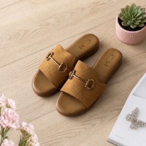 Flad Sandal Bidsel Camel