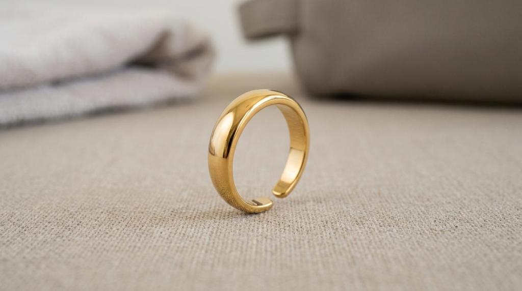 justerbar ring guld