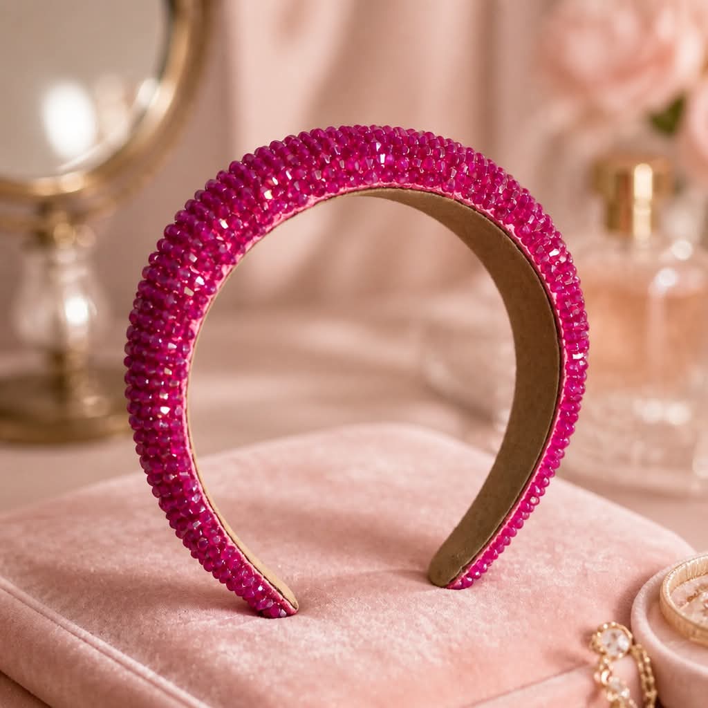 Krystal hårbøjle Pink