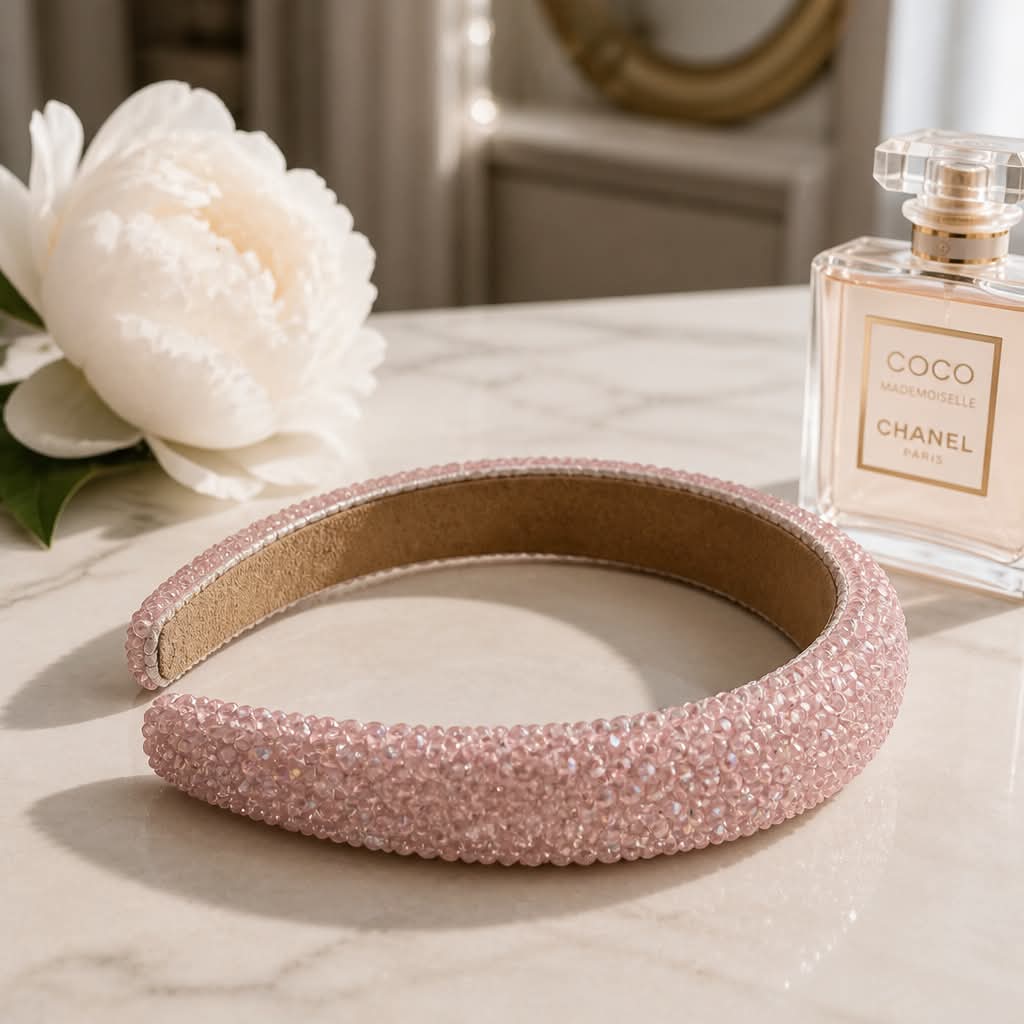 Krystal hårbøjle Rosa