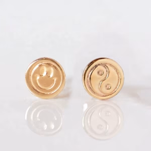 Ørestikker Smiley Guld