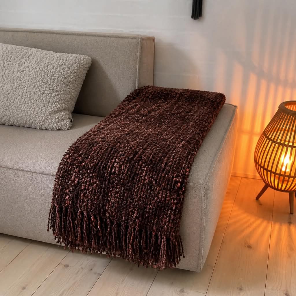Ronja Bluclé Plaid Bordeaux - COZY LIVING - Billede 3