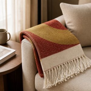 Smuk Mønstret Plaid Terracotta/Sennep - BAHNE