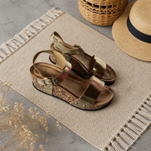 Høj Plateau Sandal Korksål / Guld