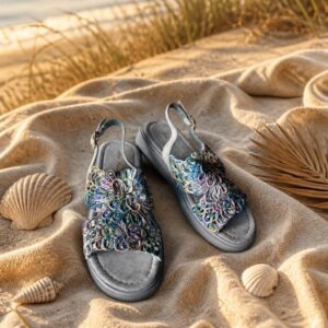 Sandaler Blonde Turkis/Lilla