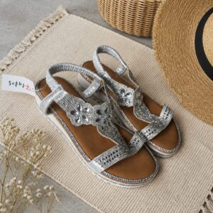 Sandaler Rhinsten Sølv