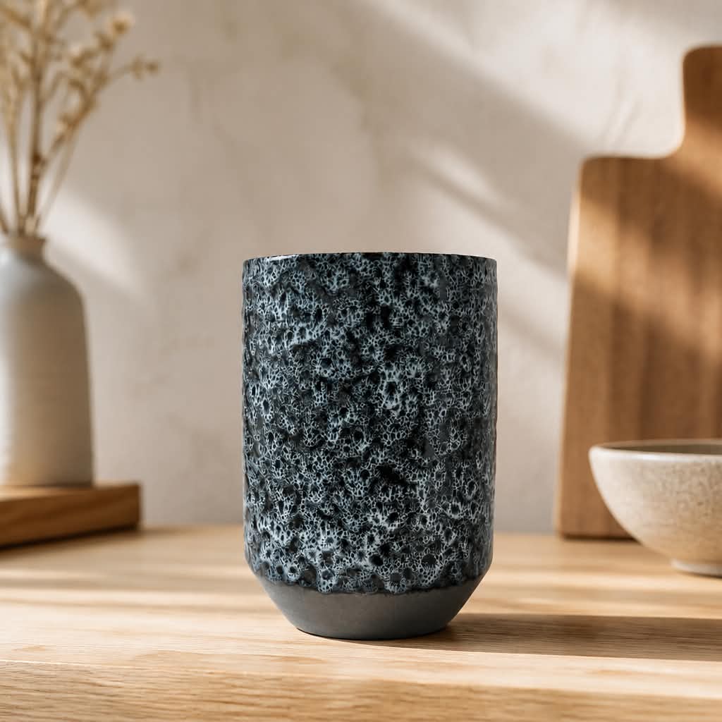 Lækker Keramik Vase Rustic Blågrå - Billede 2