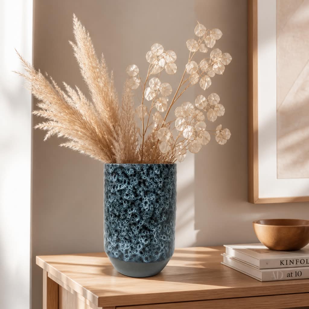 Lækker Keramik Vase Rustic Blågrå