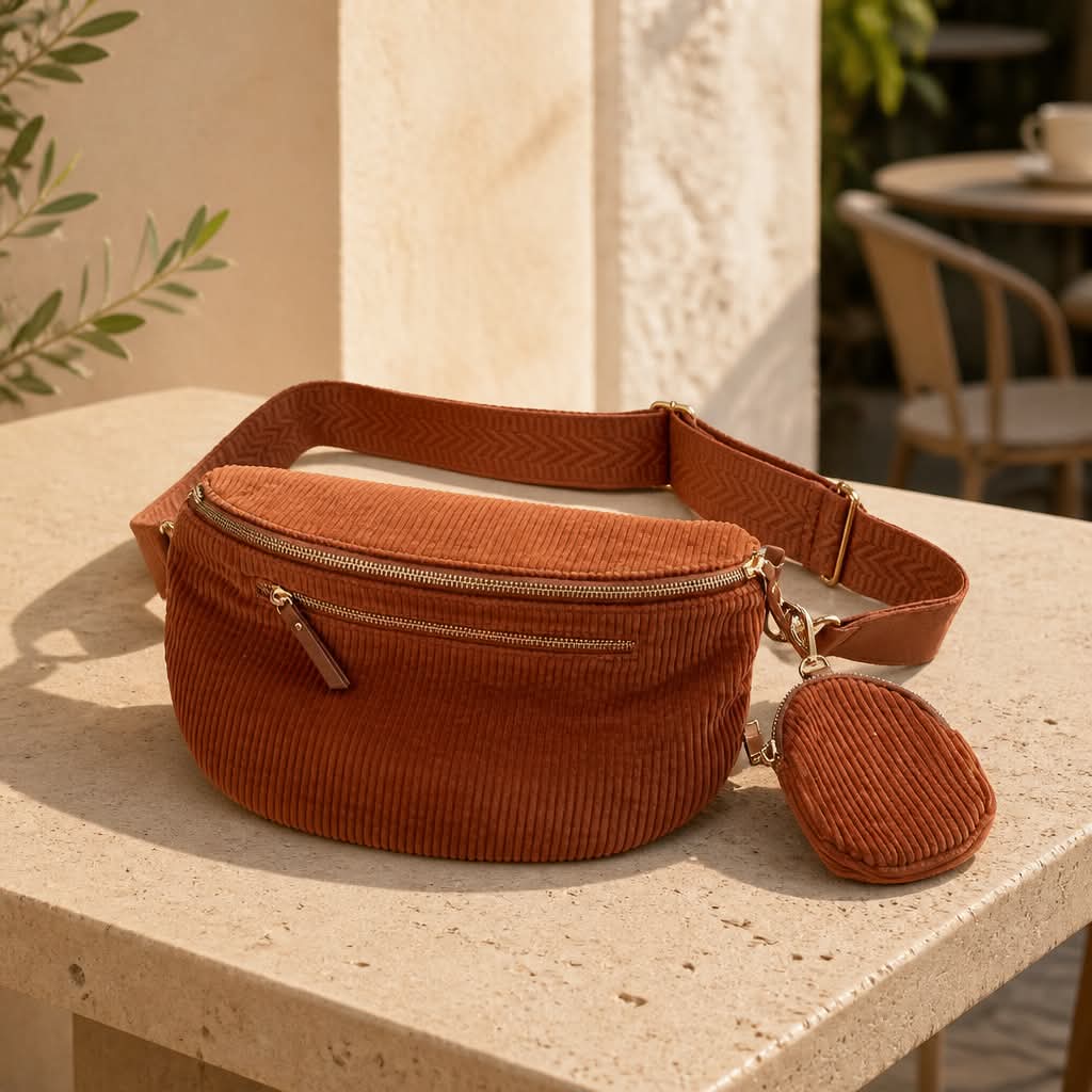 Bumbag Brun Fløjl - Billede 2