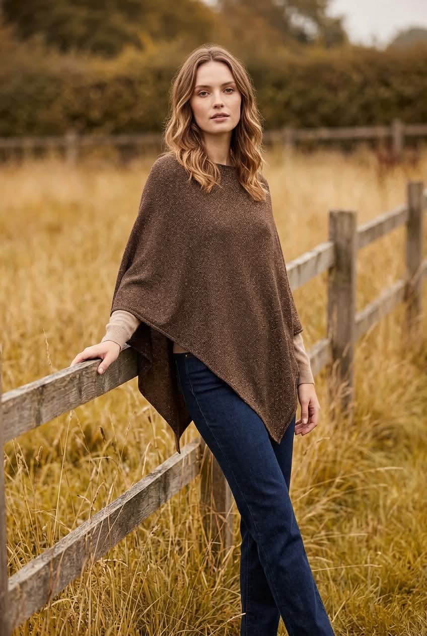Poncho Brun Glitter- New Collection