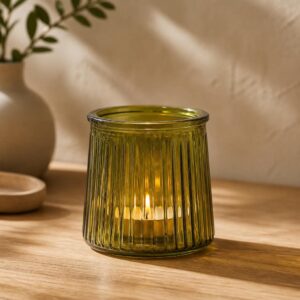 Sød Glas Vase / Fyrfadsstage Grøn