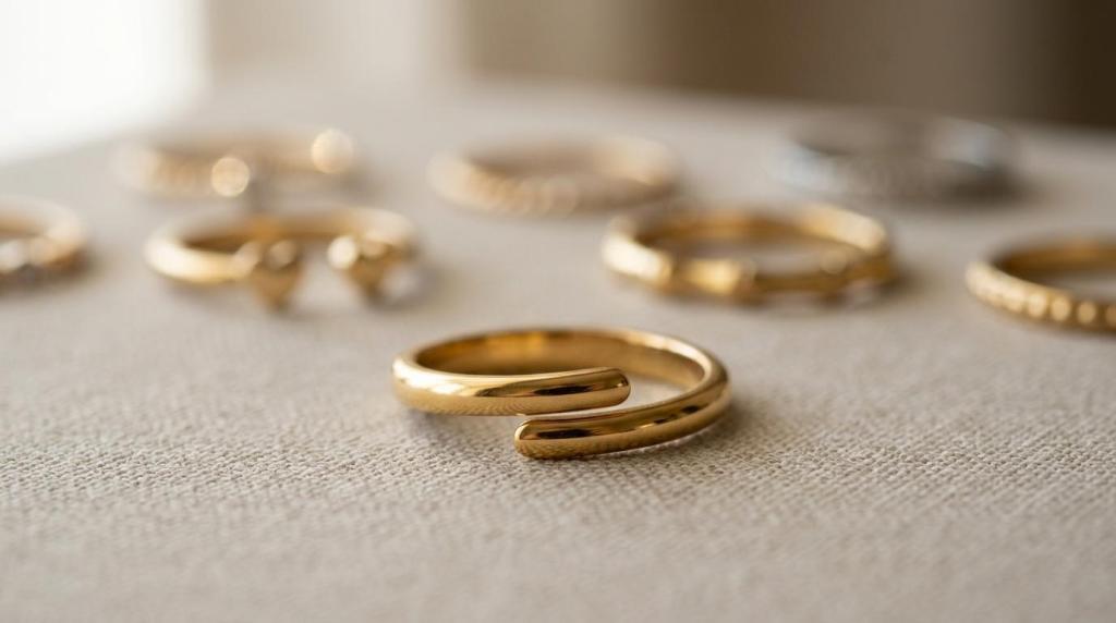 justerbar ring guld