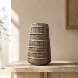 Flot Keramik Vase Brun Melleret
