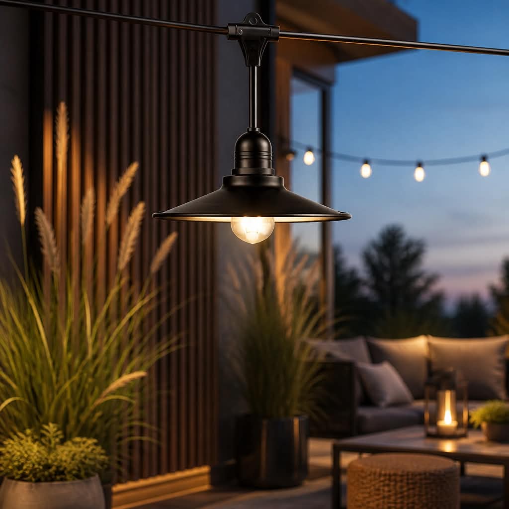 Metal lampeskærm til lyskæde 10 stk. Sort