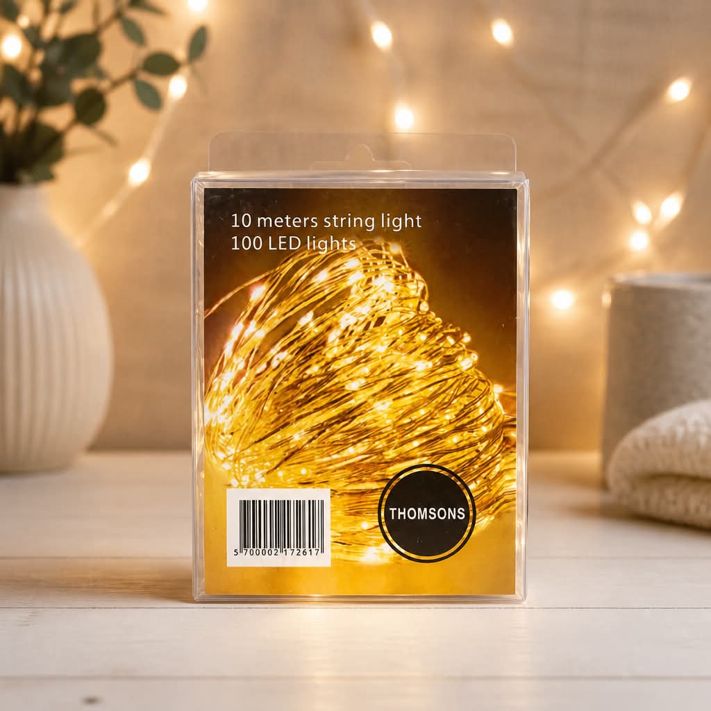 Lyskæde Wire Kobber 10M 100 Dioder - Billede 2