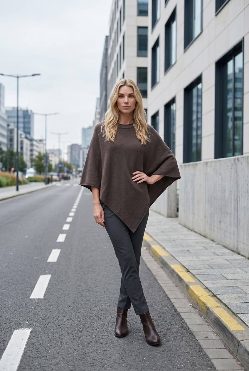 Poncho Chokoladebrun - New Collection - Billede 3