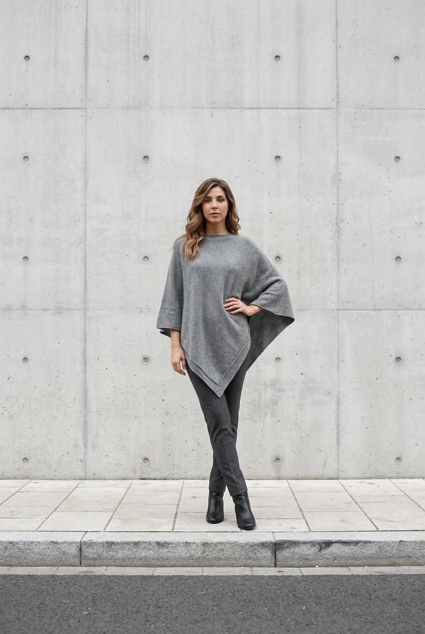 Poncho Grå - New Collection - Billede 2