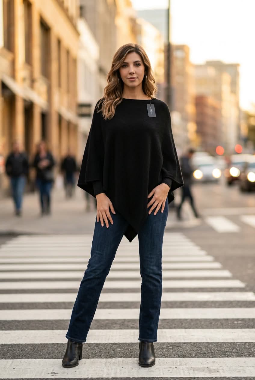 Poncho Sort - New Collection - Billede 2