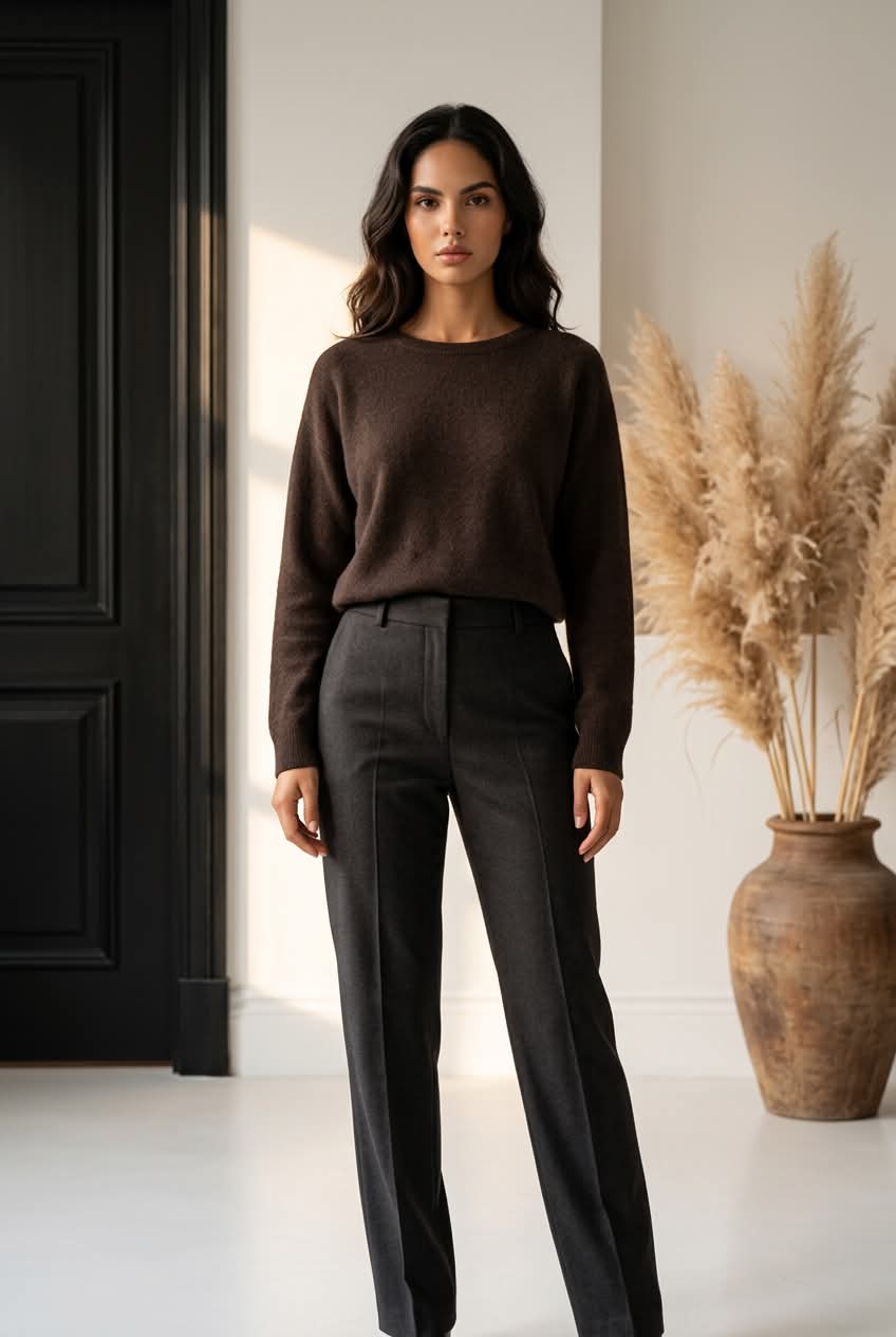 Strikbluse Mokka - New Collection Onesize - Billede 2