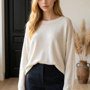 Strikbluse Creme - New Collection Onesize