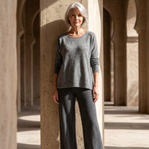 Strikbluse Grå - New Collection Onesize