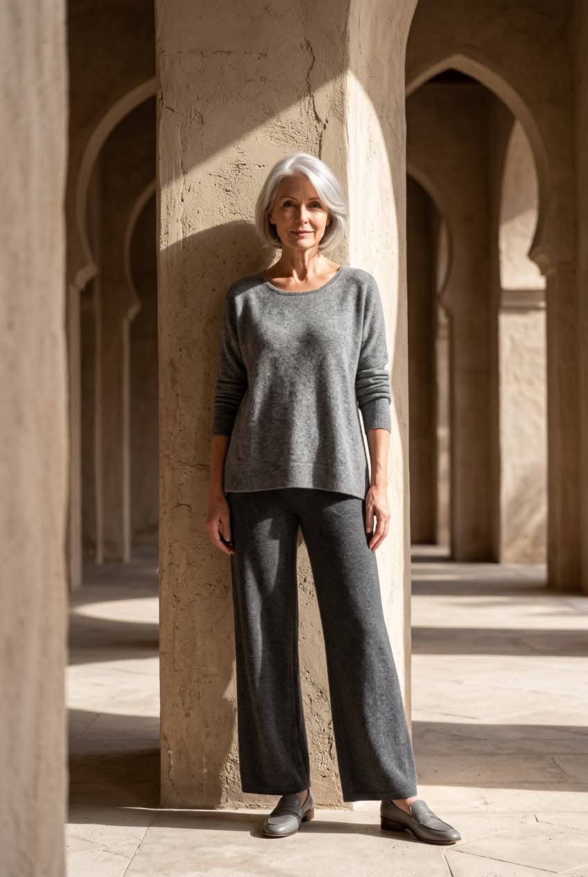 Strikbluse Grå - New Collection Onesize