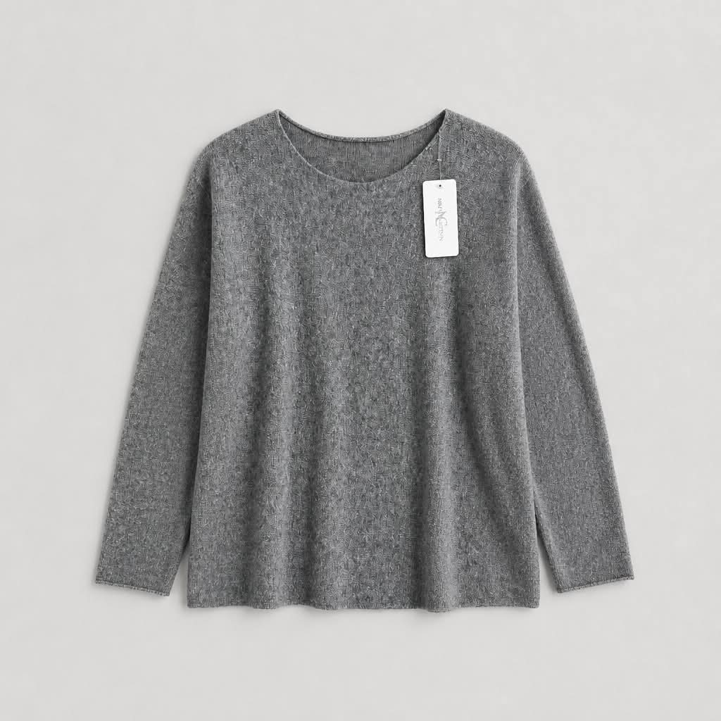 Strikbluse Grå - New Collection Onesize - Billede 2