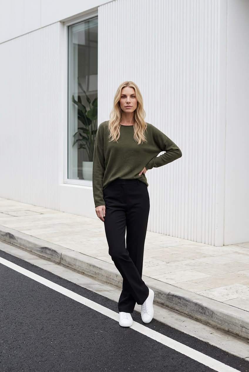 Strikbluse Grøn - New Collection Onesize - Billede 2
