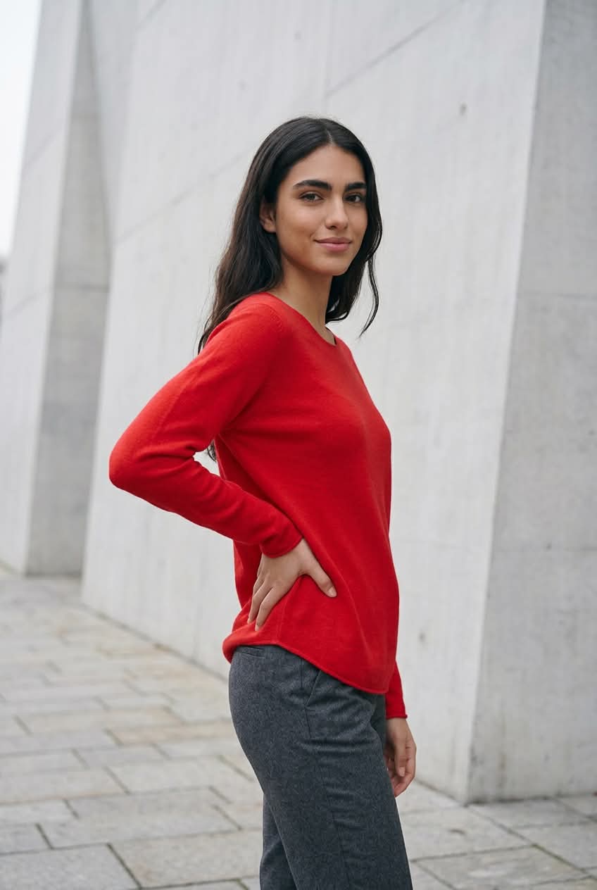 Strikbluse Rød - New Collection Onesize