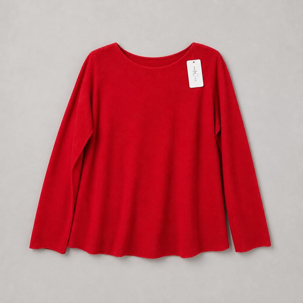 Strikbluse Rød - New Collection Onesize - Billede 3