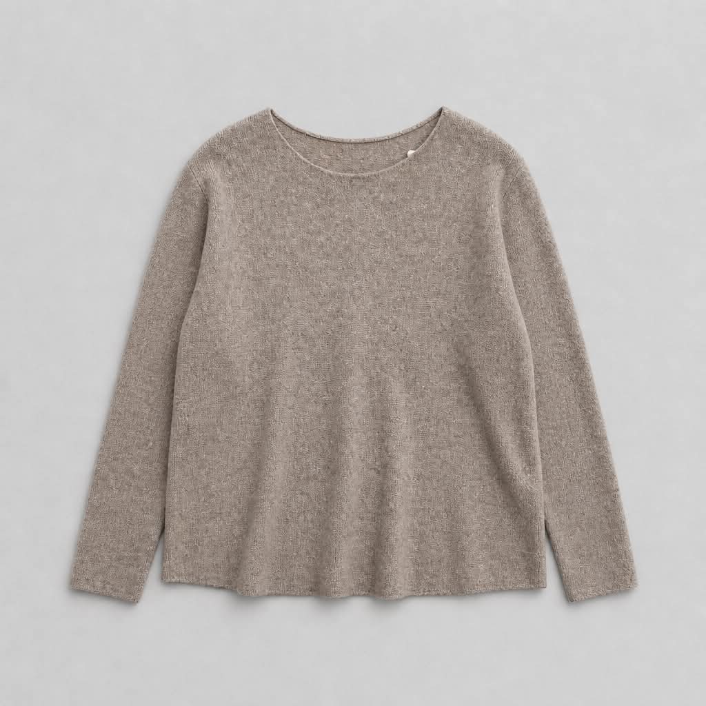 Strikbluse Sand - New Collection Onesize - Billede 2