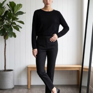 Strikbluse Sort - New Collection Onesize