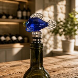 Vinprop med Håndlavet Glas Fisk