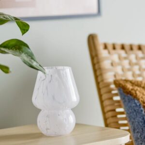 Halim Vase, Hvid, Glas - Bloomingville