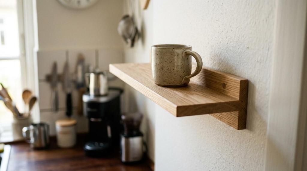 hylde til kaffemaskine