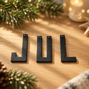 Dekorationsbogstaver JUL Sort