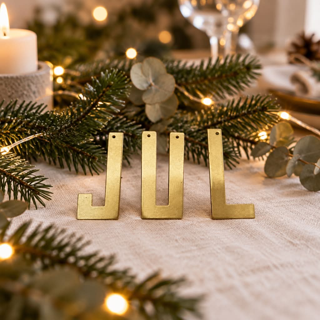Dekorationsbogstaver JUL Guld