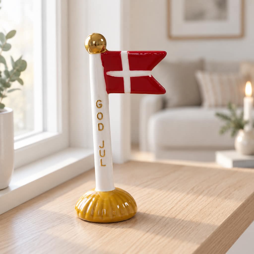 Keramikflag God Jul Creme/Sennep - Speedtsberg