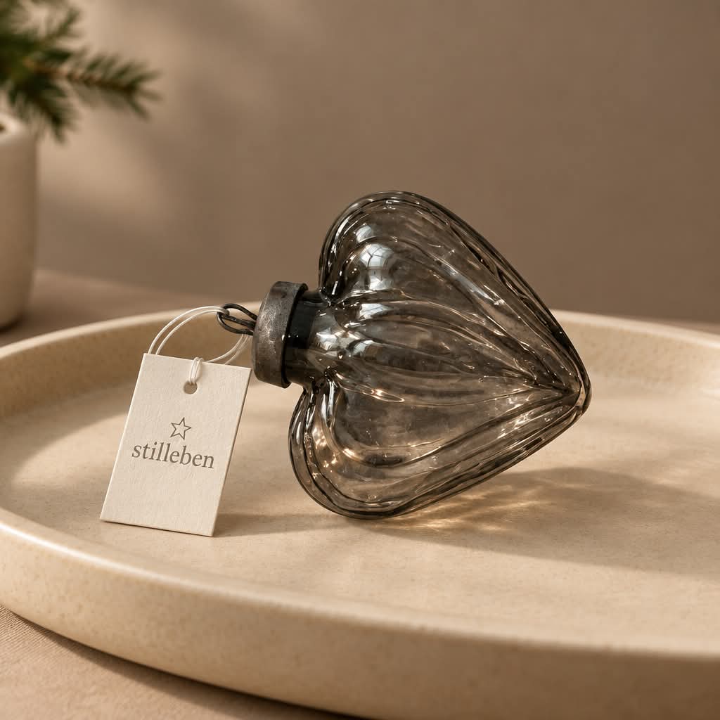 Ophæng Hjerte Glas Smoke - Billede 2