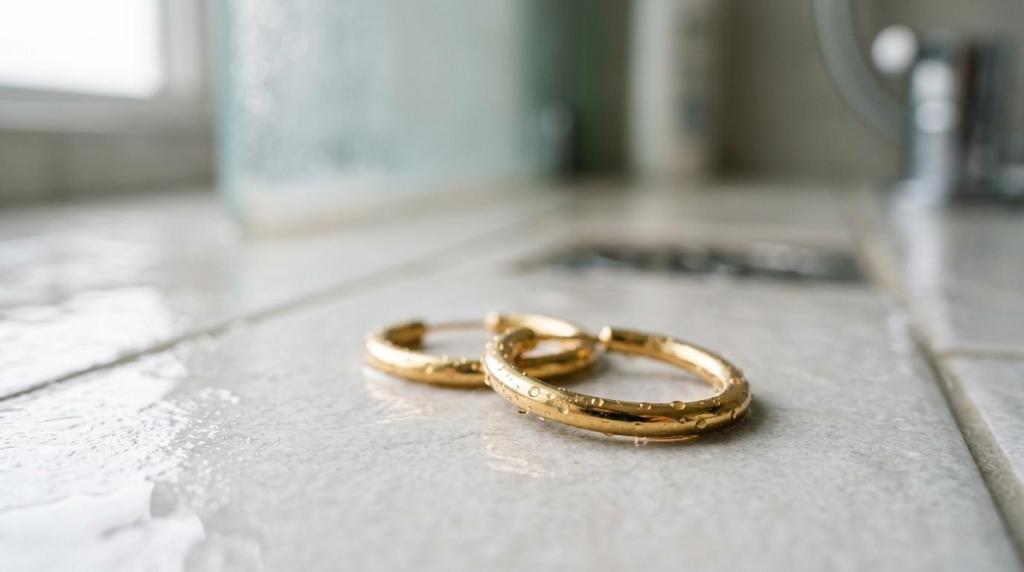 vandfaste øreringe guld