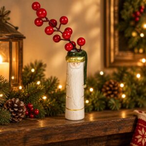 Vase Julemand Lang Hue Grøn Striber 17 CM - Speedtsberg